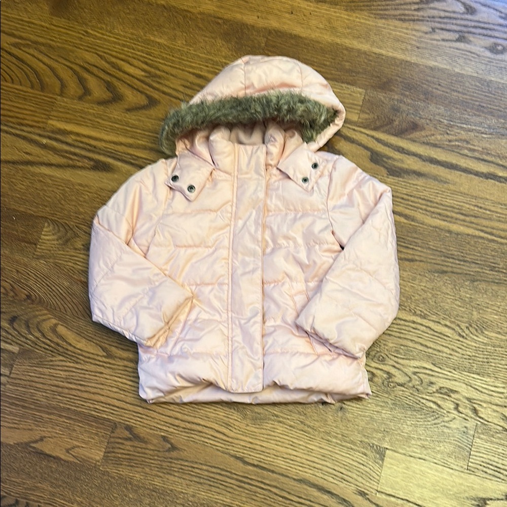 GAP Pink Hooded Puffer Coat; Size S